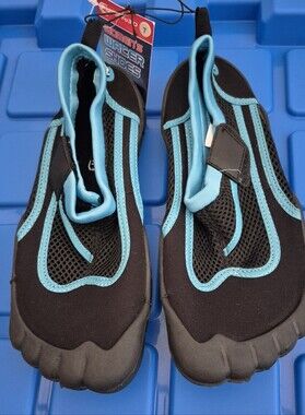 Women’s Water Shoes - Black with Turquoise Trim Sz.7 NWT